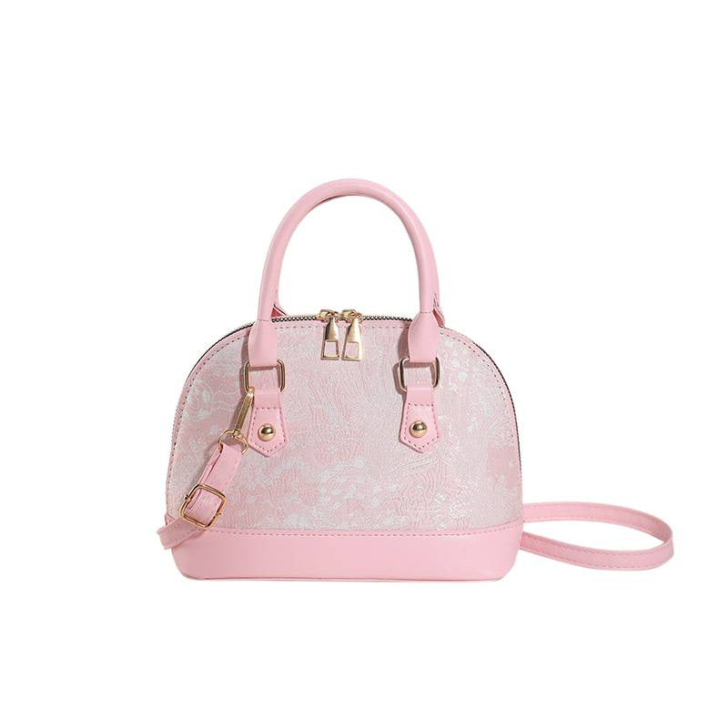 Women's Small Shell Bag with  Zipper Closure