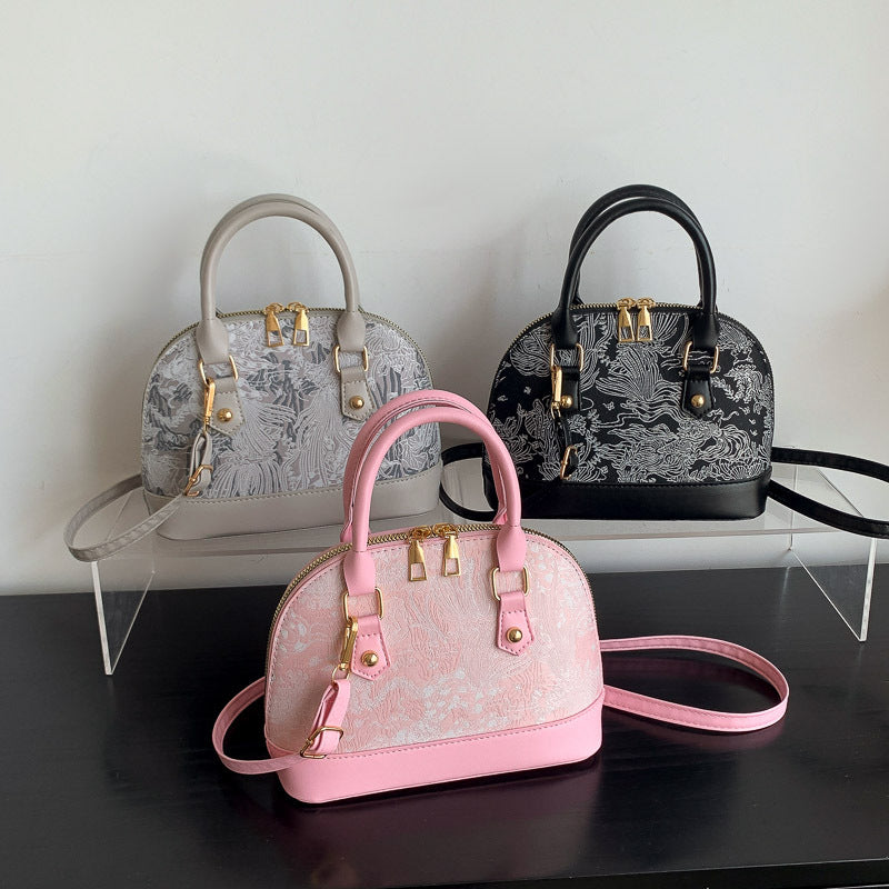 Women's Small Shell Bag with  Zipper Closure