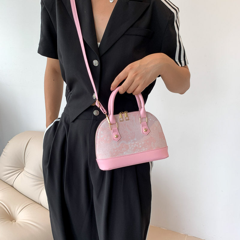 Women's Small Shell Bag with  Zipper Closure