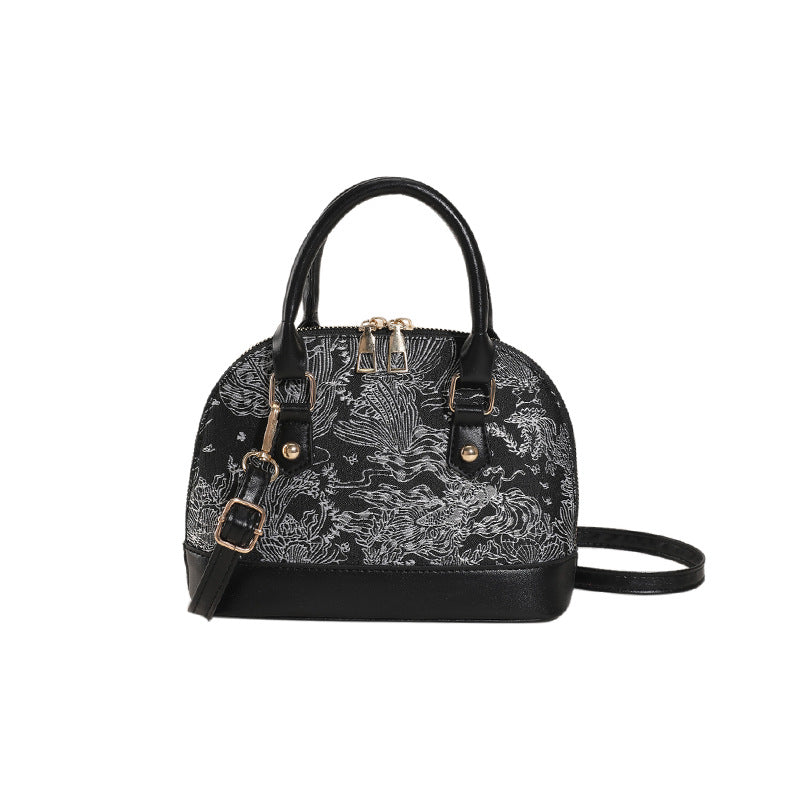 Women's Small Shell Bag with  Zipper Closure