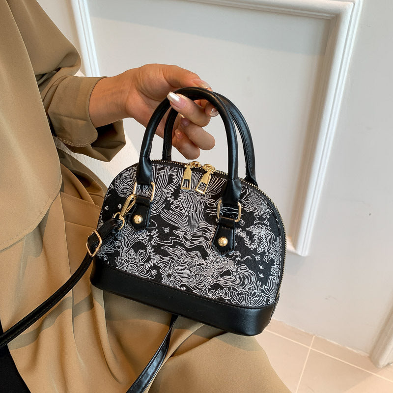 Women's Small Shell Bag with  Zipper Closure